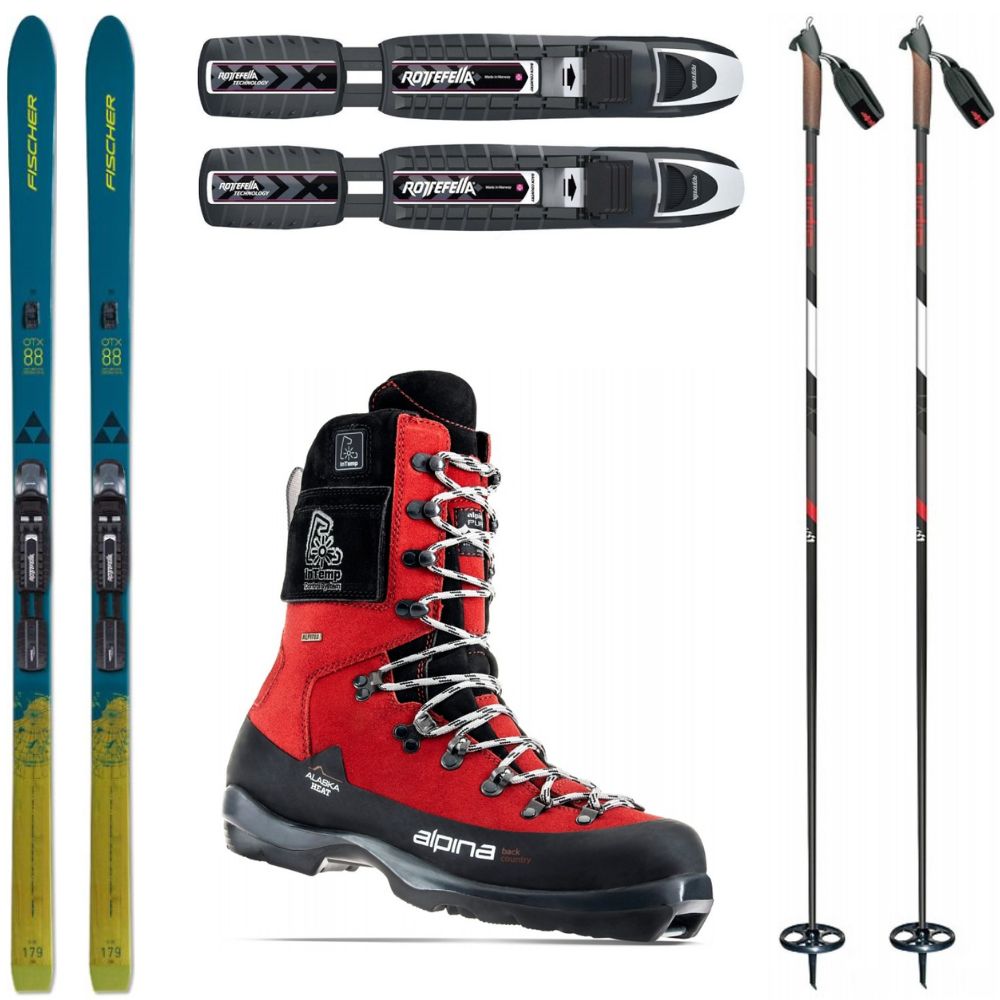 Backcountry set FISCHER Excursion 88 Crown/Skin Xtralite s viazaním + obuv ALPINA Alaska Heat + palice - Backcountry sety - 1