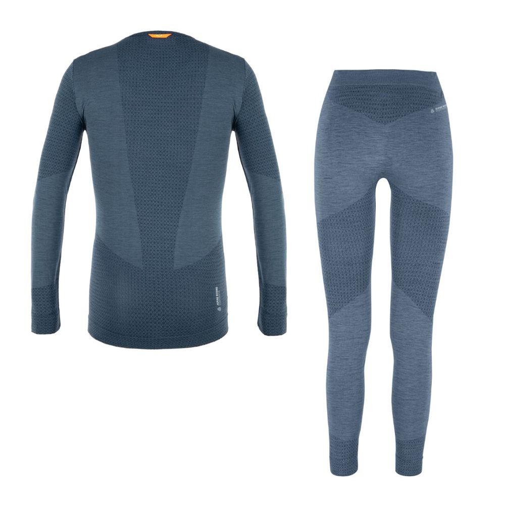 Merino termo Komplet SALEWA Zebru Medium Warm Dark Denim - Športové termoprádlo - 2