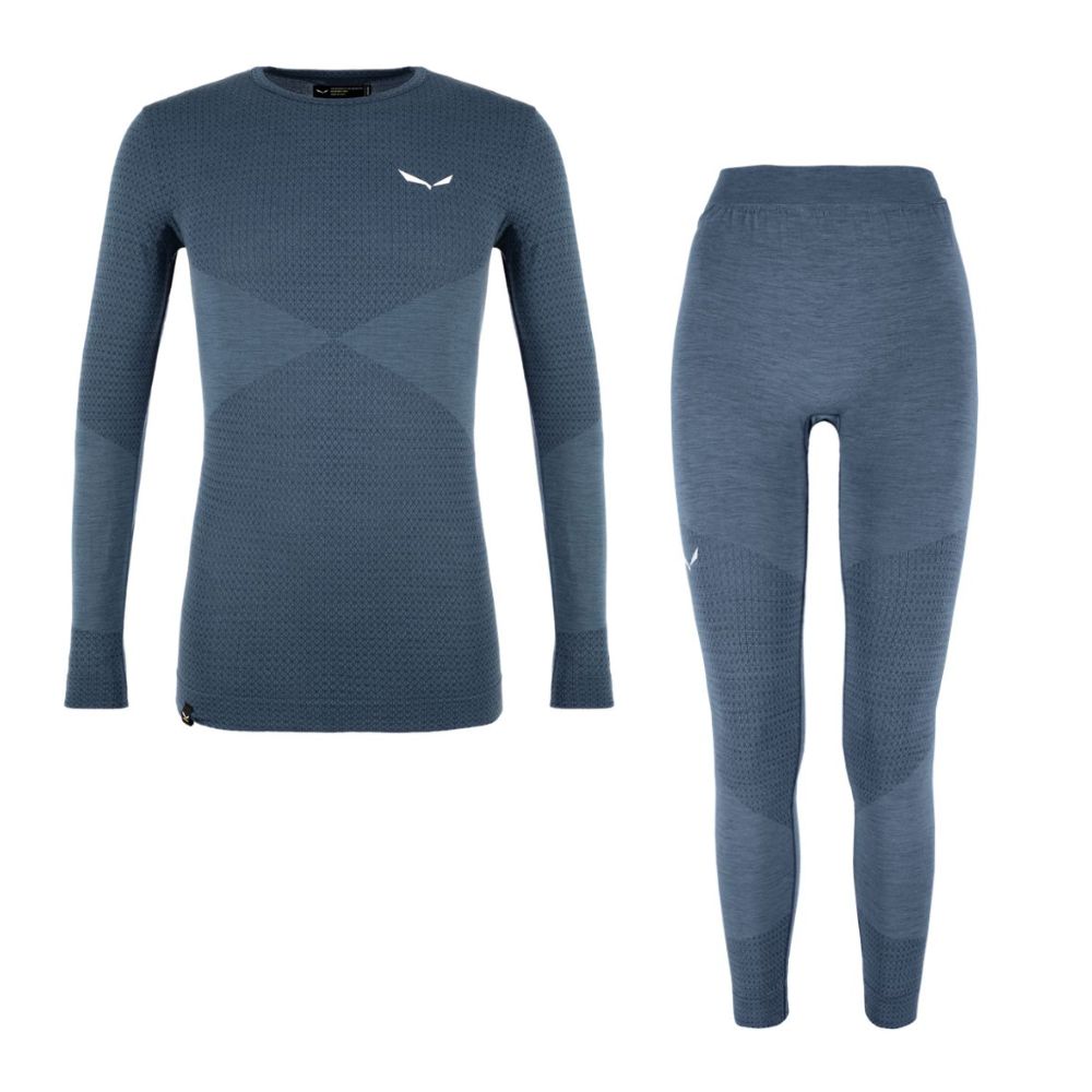Merino termo Komplet SALEWA Zebru Medium Warm Dark Denim - Športové termoprádlo - 1