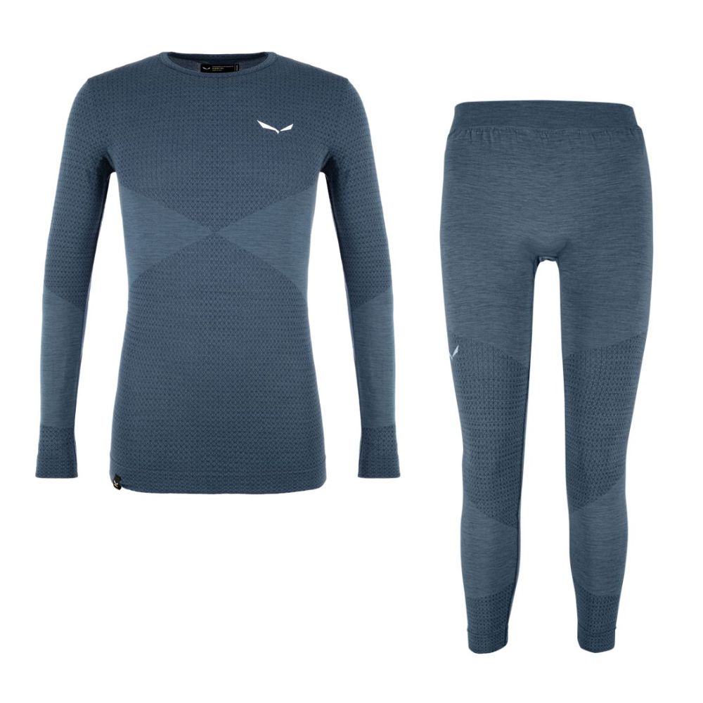 Merino termo Komplet SALEWA Zebru Med Warm Dark Denim - Športové termoprádlo - 1