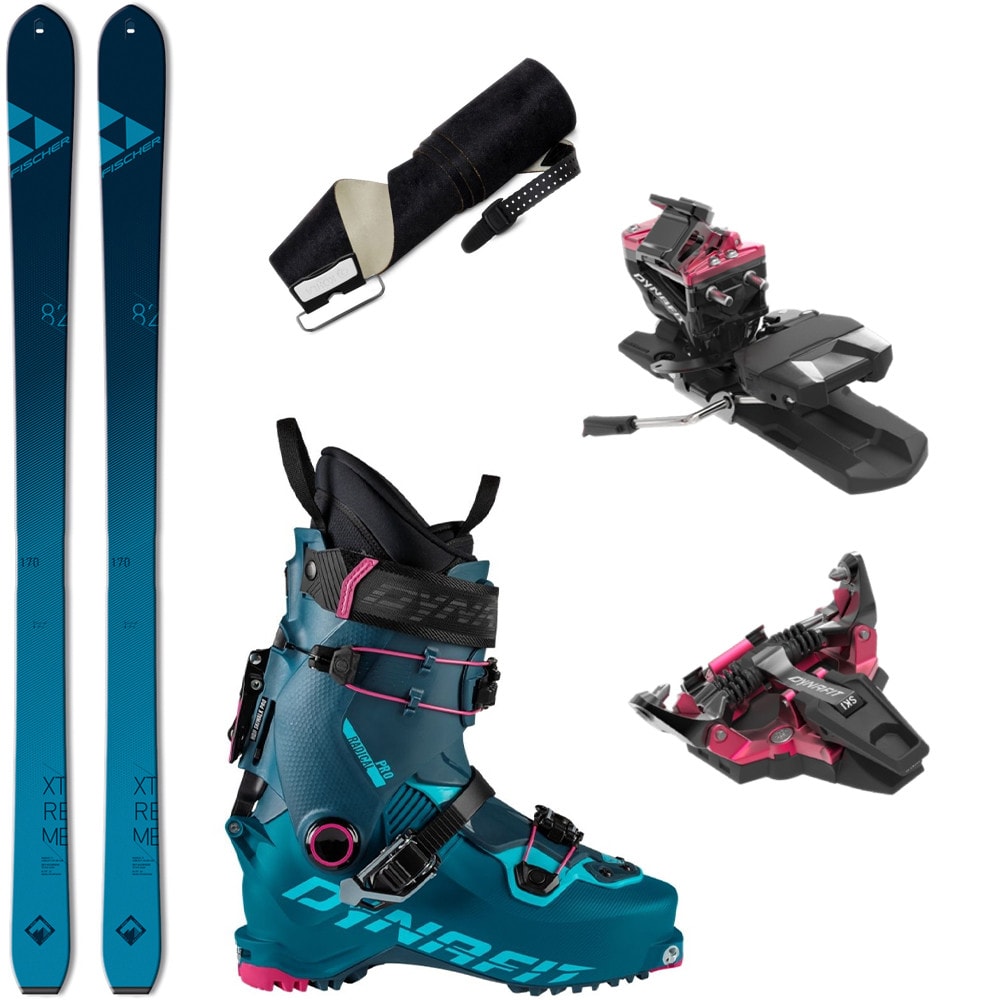 Dámsky skialpový set FISCHER X-Treme 82 s pásmi + viazanie Dynafit Radical + lyžiarky Dynafit - Skialp sety -Dámske - 1