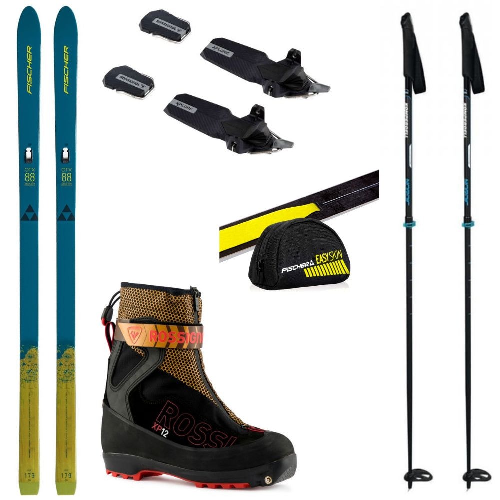 Backcountry set FISCHER Excursion 88 Crown/Skin Xtralite so stúpacím pásom + viazanie + obuv Rossignol + palice - Backcountry sety - 1