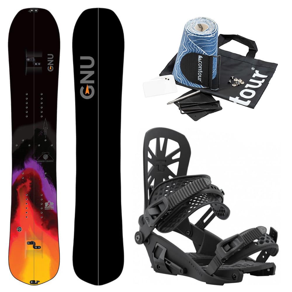 Splitboardový set GNU Banked Country Split so stúpacími pásmi a viazaním UNION Explorer  - Splitboard sety - 1