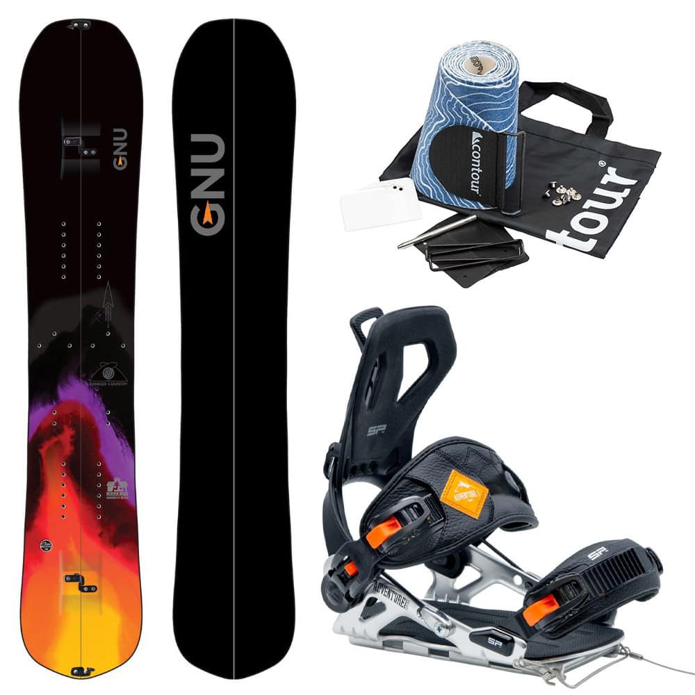 Splitboardový set GNU Banked Country Split so stúpacími pásmi a viazaním SP Fastec - Splitboard sety - 1