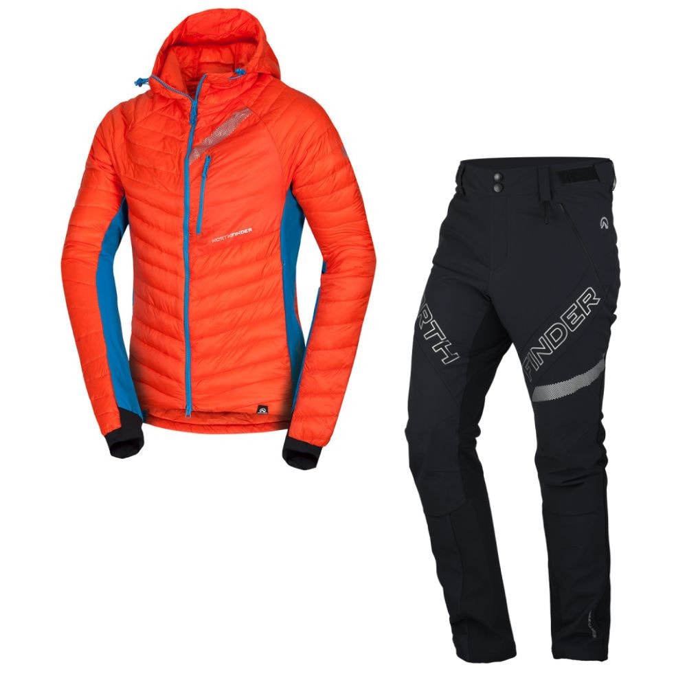 Skitouringový komplet NORTHFINDER Primaloft Budin + NORTHFINDER Rysy Orange/Black - SETY - Skialpové oblečenie - 1