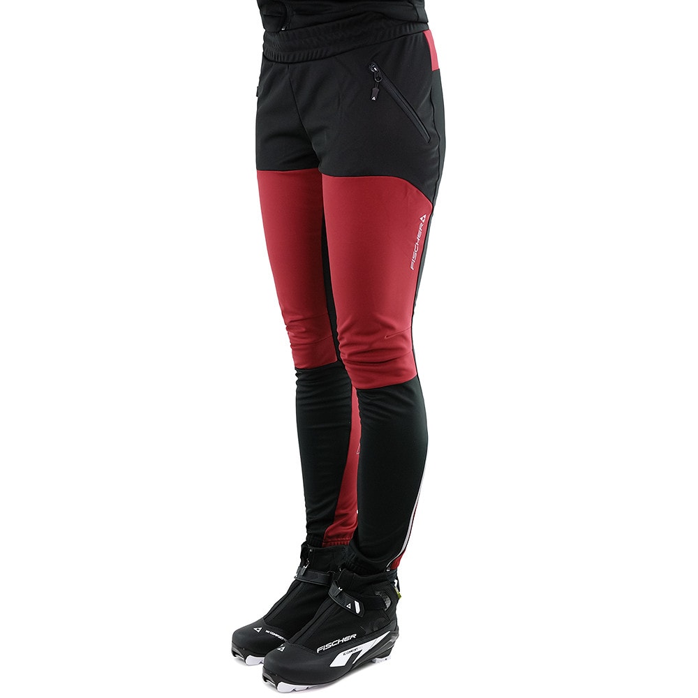 Softshellové nohavice na bežky FISCHER Asarna Black - Burgundy - Nohavice na bežky a skialp - 3
