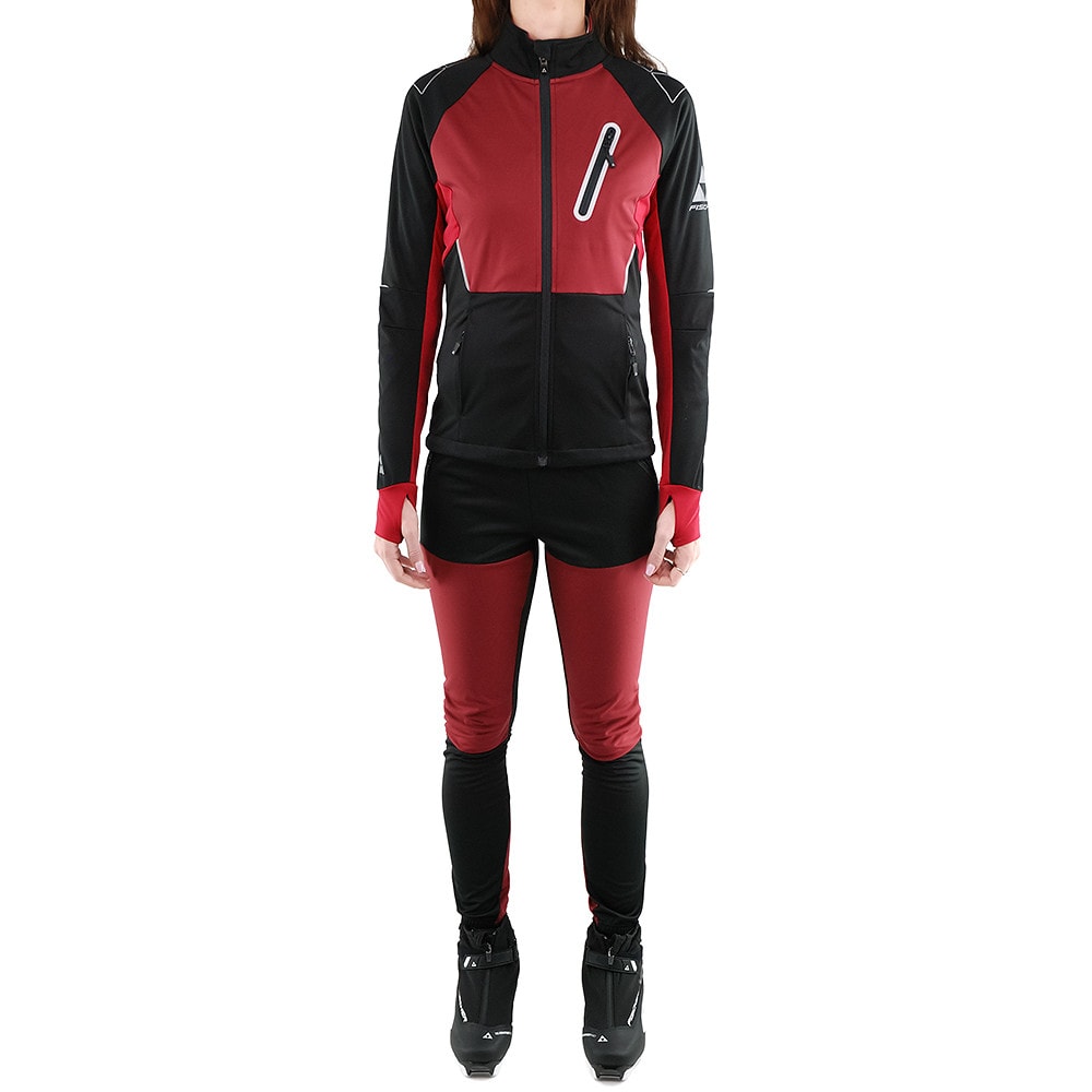 Softshellový komplet na bežky FISCHER Asarna Black - Burgundy - SETY - Skialpové oblečenie - 1