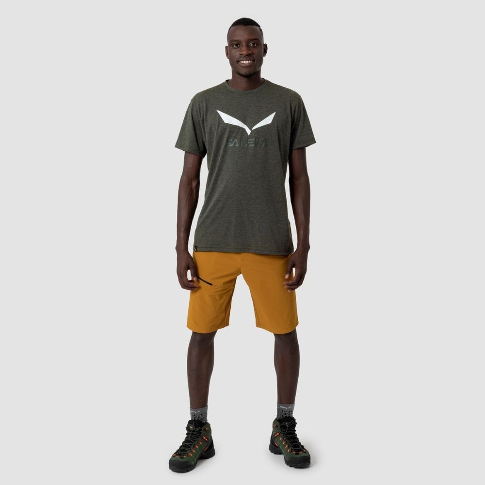 Tričko SALEWA Solidlogo Dry M Dark Olive - OBLEČENIE - 3