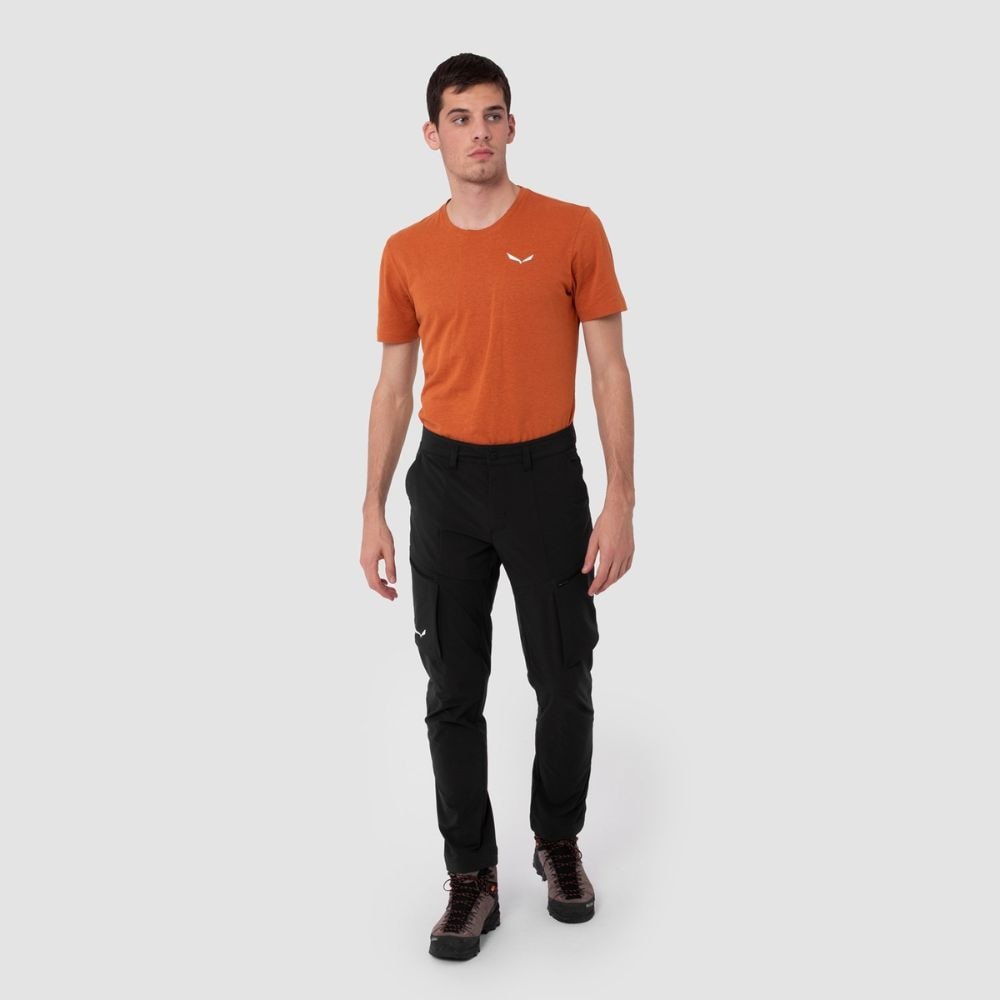 Nohavice SALEWA Puez Durastretch M Cargo Black - Turistické nohavice - 1