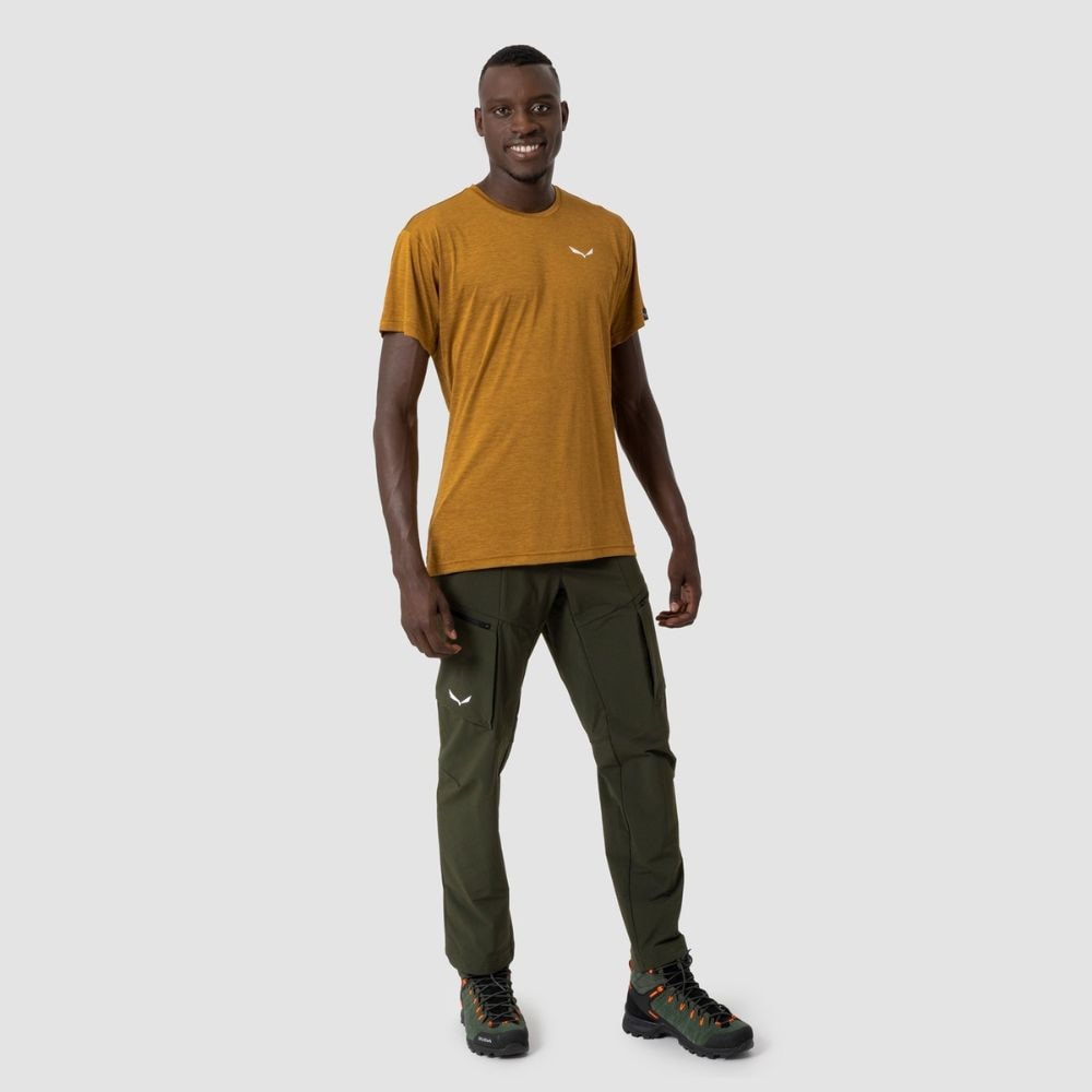 Nohavice SALEWA Puez Durastretch M Cargo Dark Olive - Turistické nohavice - 1