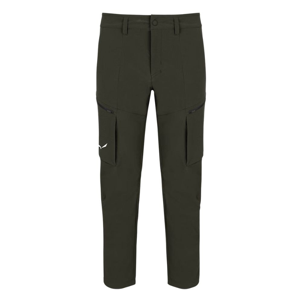 Nohavice SALEWA Puez Durastretch M Cargo Dark Olive - Turistické nohavice - 7