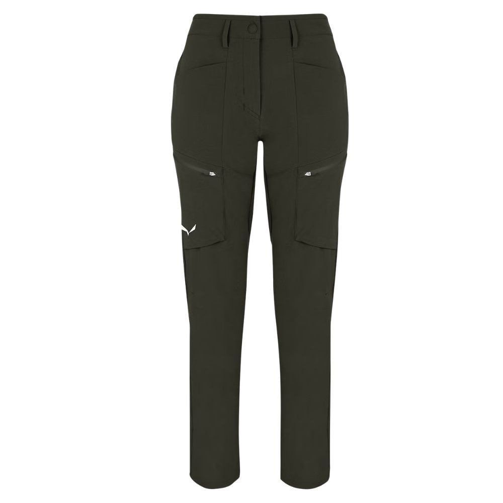 Nohavice SALEWA Puez Durastretch W Cargo Dark Olive - Turistické nohavice - 7