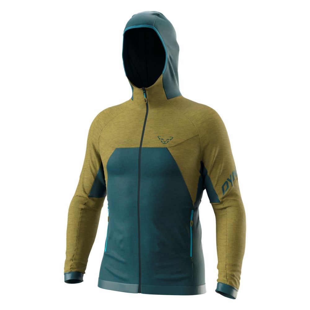 Mikina DYNAFIT Tour Wool Thermal Hooded Army - Technické mikiny - 1