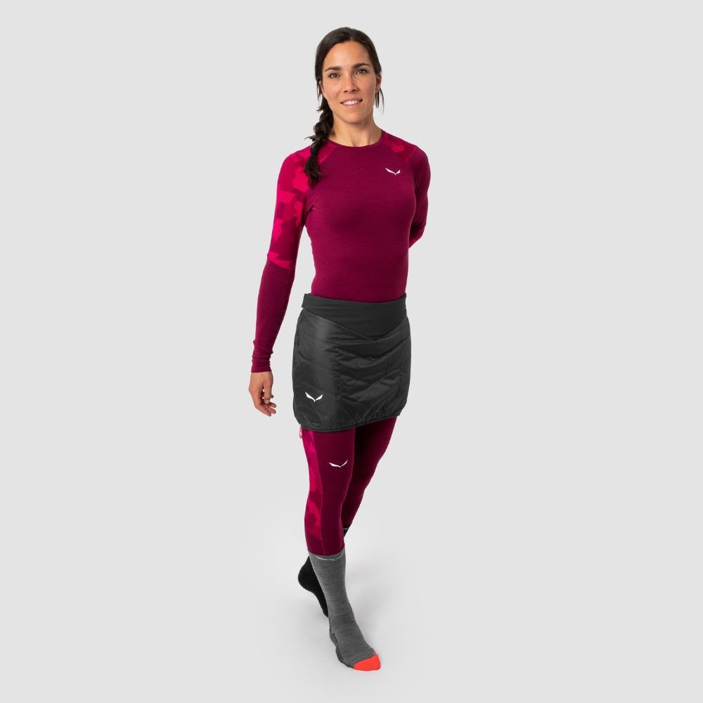 Sukňa SALEWA Sesvenna Tirolwool Black - Dámske oblečenie - 4