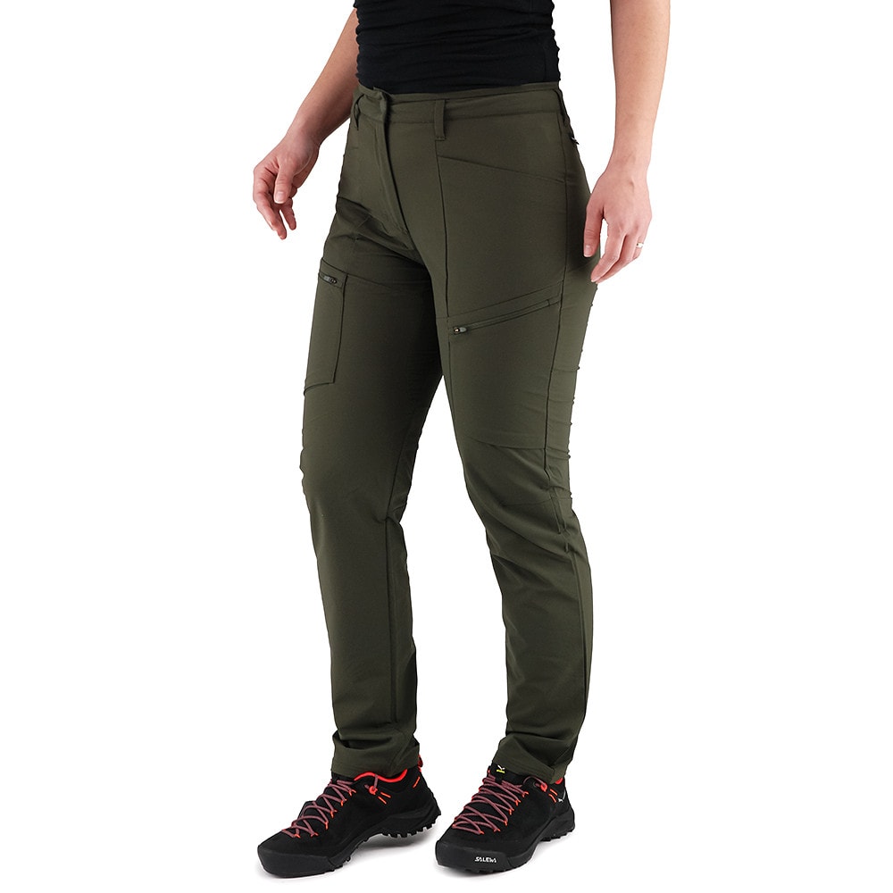 Nohavice SALEWA Puez Durastretch W Cargo Dark Olive - Turistické nohavice - 3
