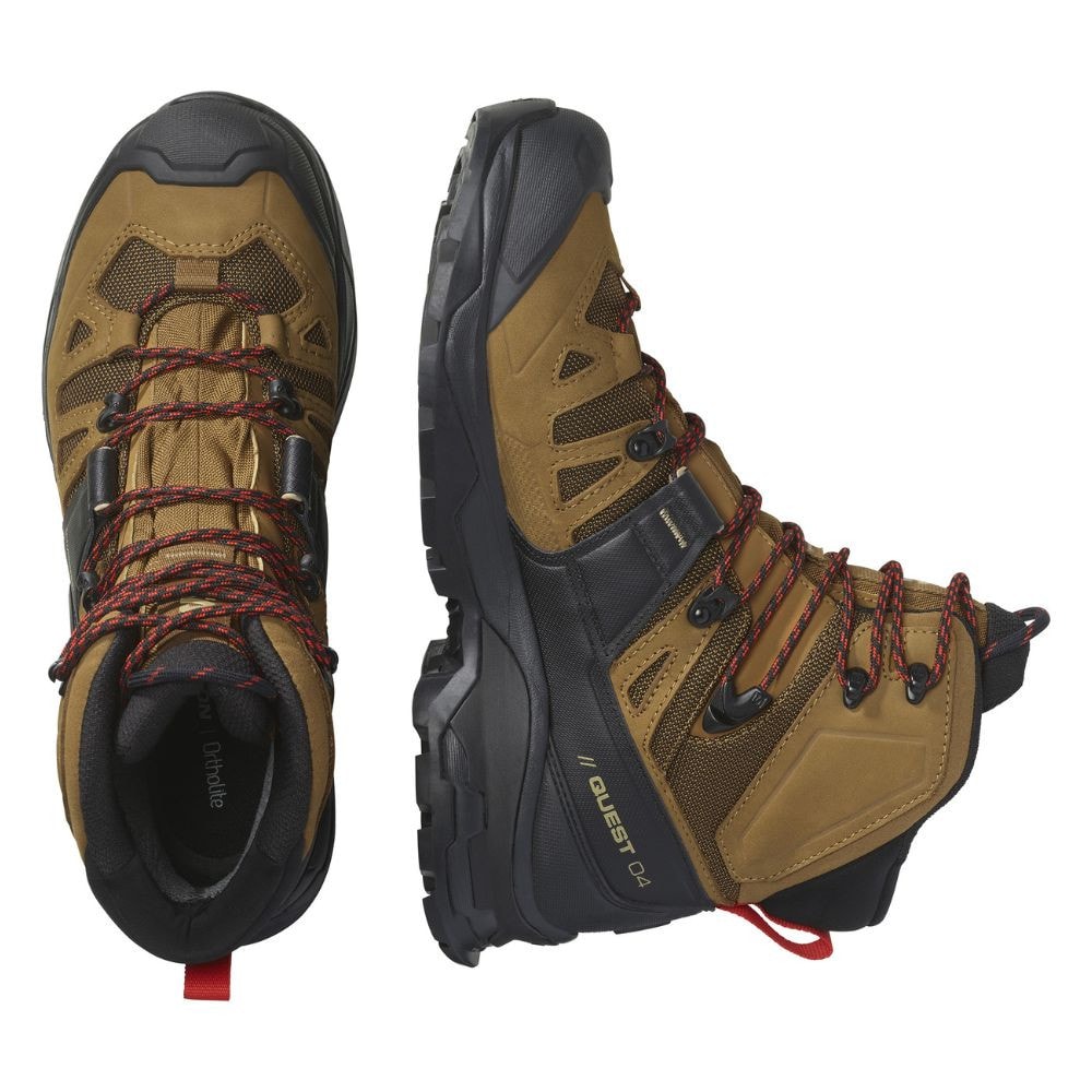 Turistická obuv SALOMON Quest 4 GTX Rubber/Black/Fiery Red - Turistická obuv - 3