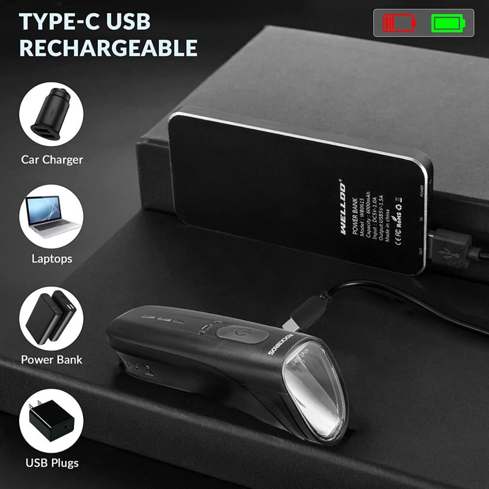 Sada svetiel ROCKBROS LED Bicycle Light Set Chrono IPX5 Waterproof - Svetlá - 6