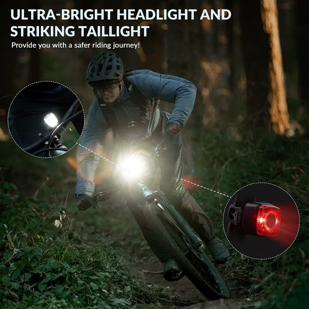 Sada svetiel ROCKBROS LED Bicycle Light Set Chrono IPX5 Waterproof - Svetlá - 7
