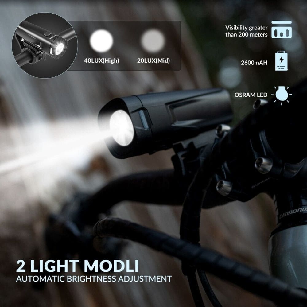 Sada svetiel ROCKBROS LED Bicycle Light Set IPX5 Waterproof - Svetlá - 3