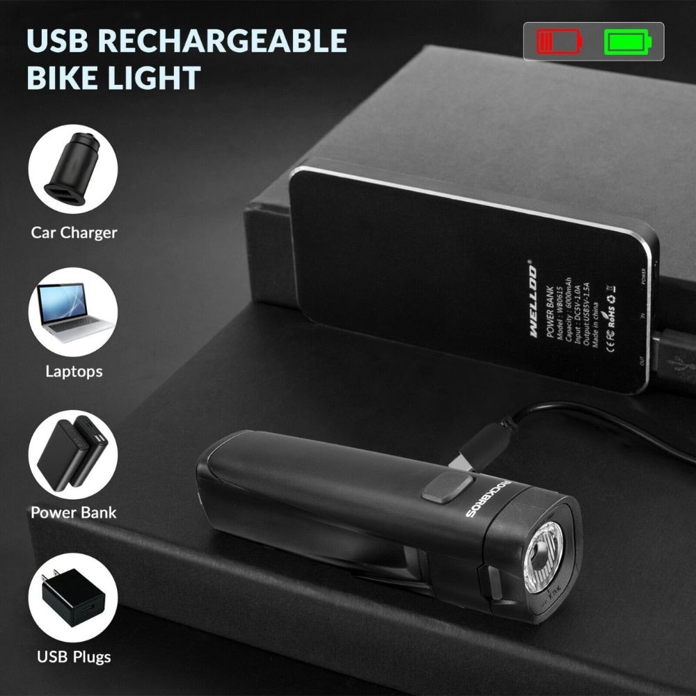Sada svetiel ROCKBROS LED Bicycle Light Set IPX5 Waterproof - Svetlá - 6
