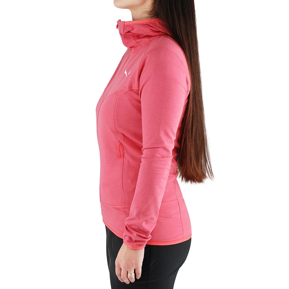 Mikina SALEWA Light Micro PL W FZ Hoody Calypso Cor - Mikiny s kapucňou - 3