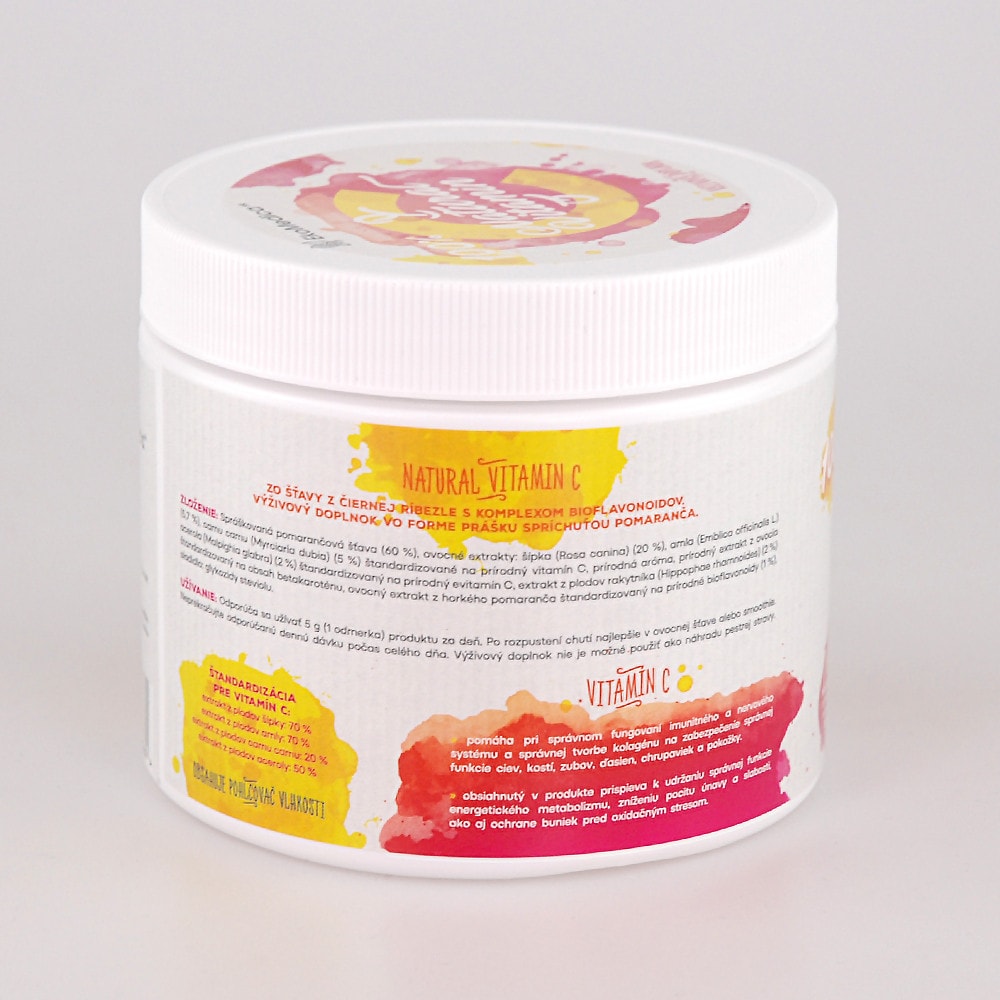 EkoMedica Prírodný vitamín C 250g s príchuťou pomaranča - BIO kvalita - Prírodné vitamíny - 2
