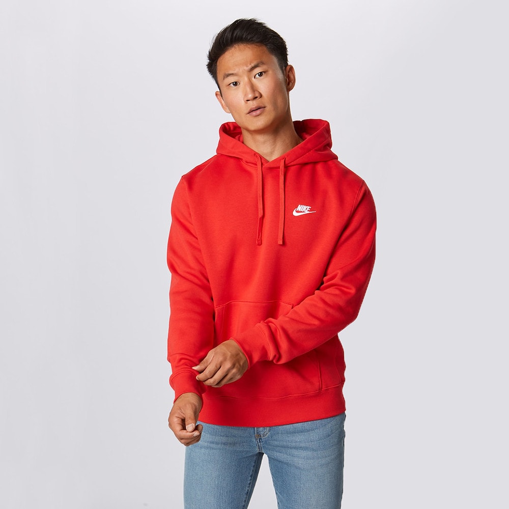 Mikina NIKE M NSW Club PO BB Red - Mikiny s kapucňou - 1