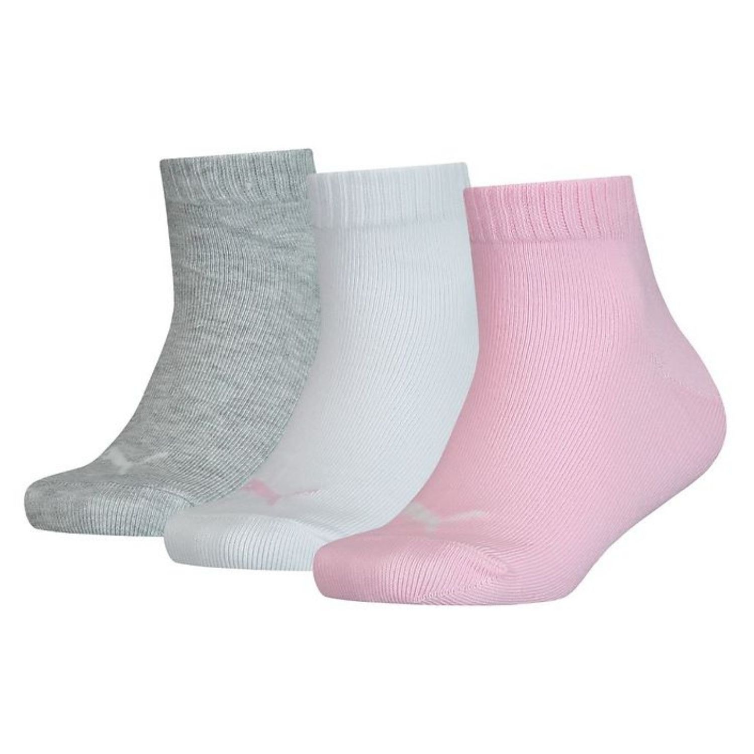 Ponožky PUMA Kids Quarter 3-Pack Pink/Grey - Ponožky - 1