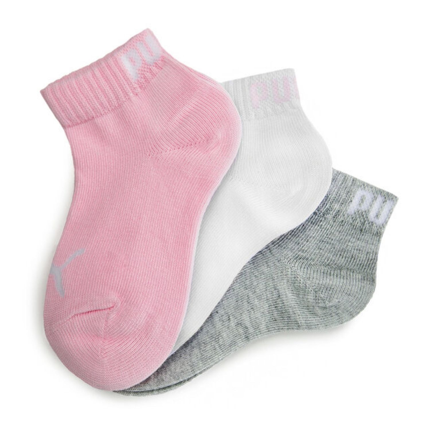 Ponožky PUMA Kids Quarter 3-Pack Pink/Grey - Ponožky - 2