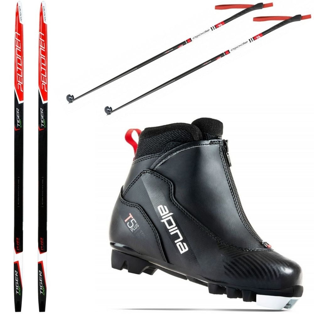 Juniorský bežecký set Peltonen Tiger Jr + obuv Alpina + palice - Detské sety - 1