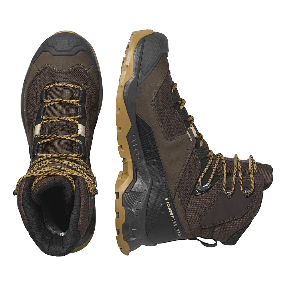Turistická obuv SALOMON Quest Element GTX Delicioso/Black/Dull Gold - Turistická obuv - 4