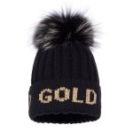 Čiapka GOLDBERGH Hodd Real Pom Black/Gold