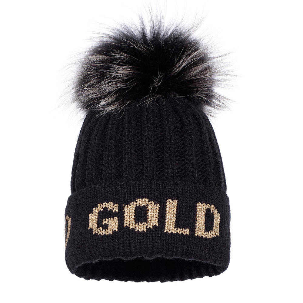 Čiapka GOLDBERGH Hodd Real Pom Black/Gold - Čiapky - 1