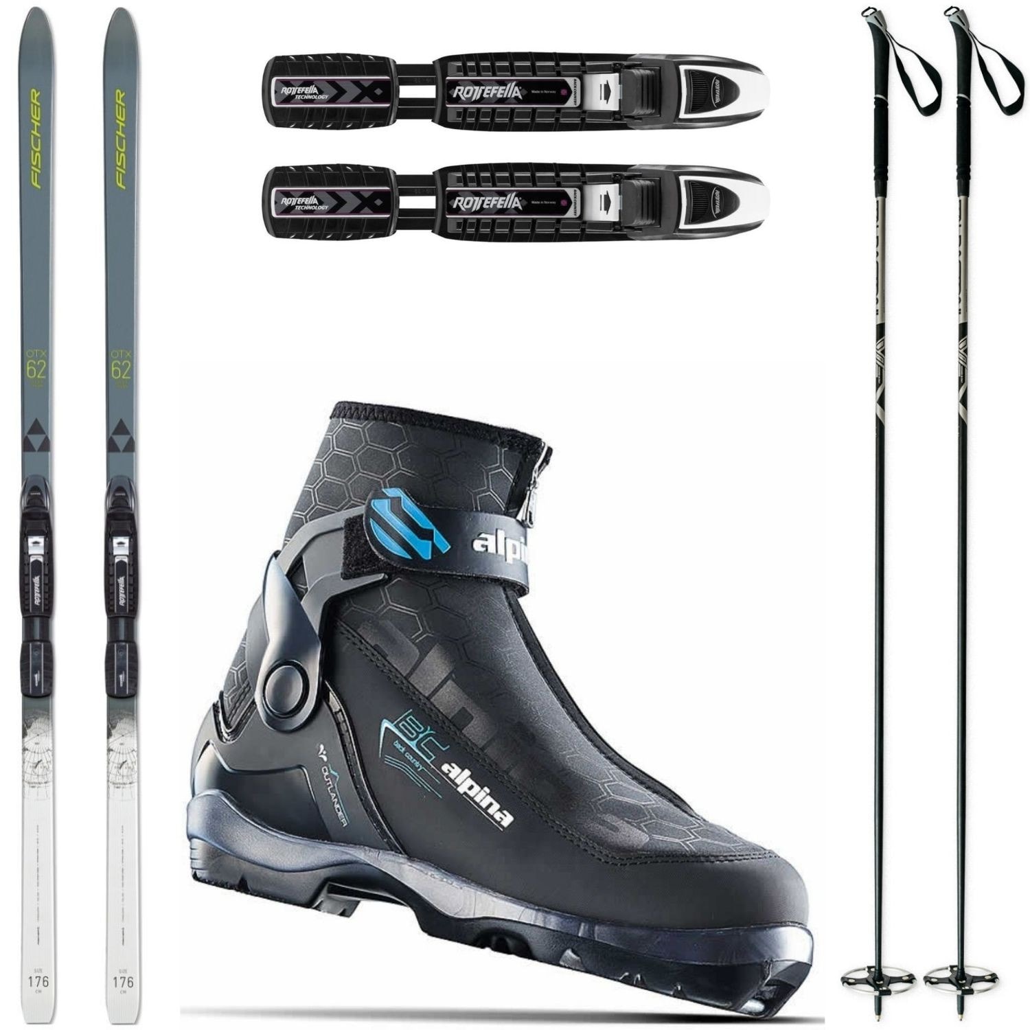 Backcountry set FISCHER Spider 62 Crown + obuv Alpina Out + palice - Backcountry sety - 1