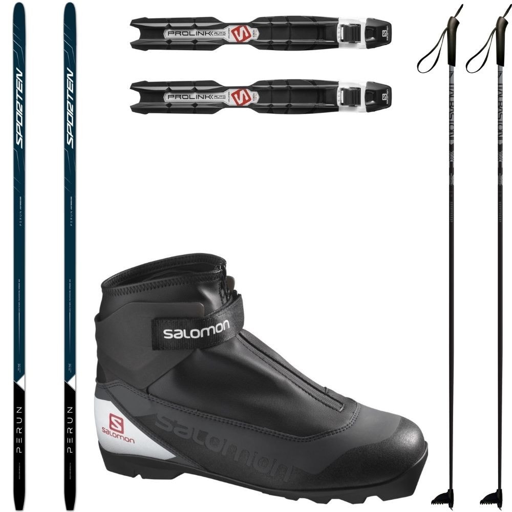 Bežkový set SPORTEN Perun MgE s viazaním + obuv Salomon Escape + palice - Pánske sety - 1