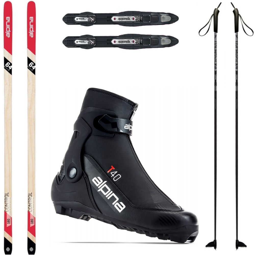 Bežkový set ALPINA Control 64 Edge s viazaním + obuv Alpina T40 + palice - Pánske sety - 1