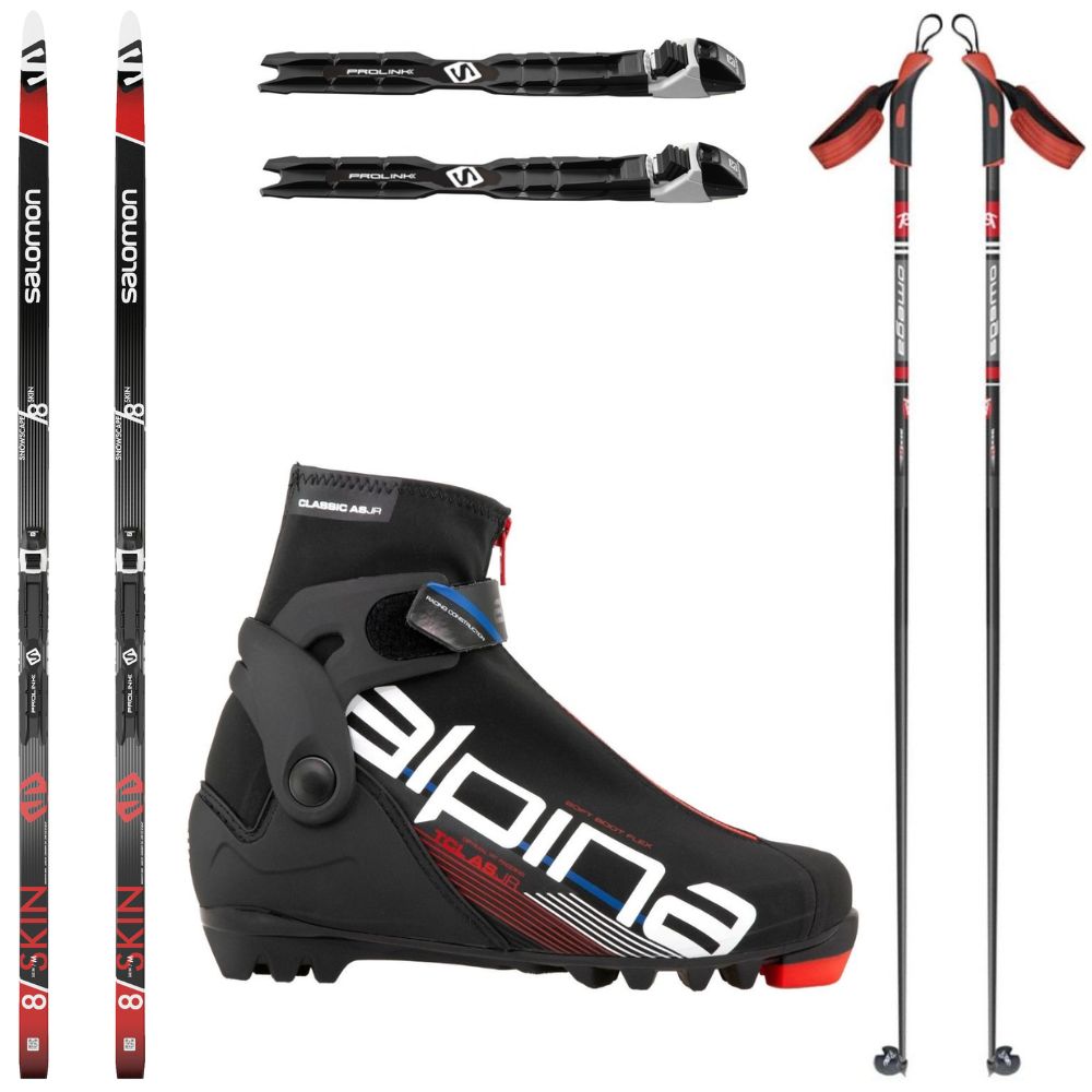 Bežkový set SALOMON Snowscape 8 Skin + obuv Alpina + palice - Dámske sety - 1