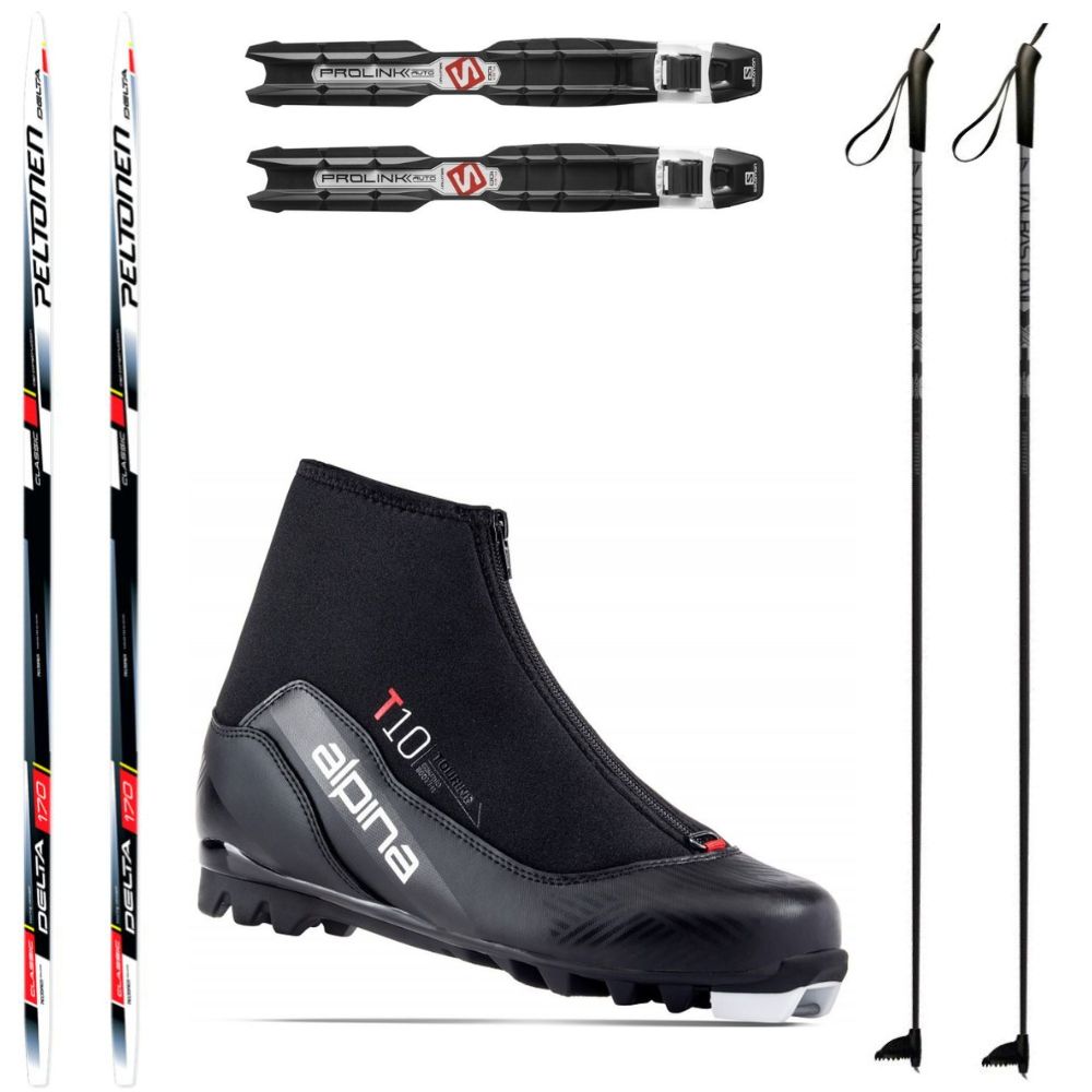 Bežkový set PELTONEN Delta (BEZ ŠUPÍN) s viazaním + obuv Alpina T10 + palice - Pánske sety - 1