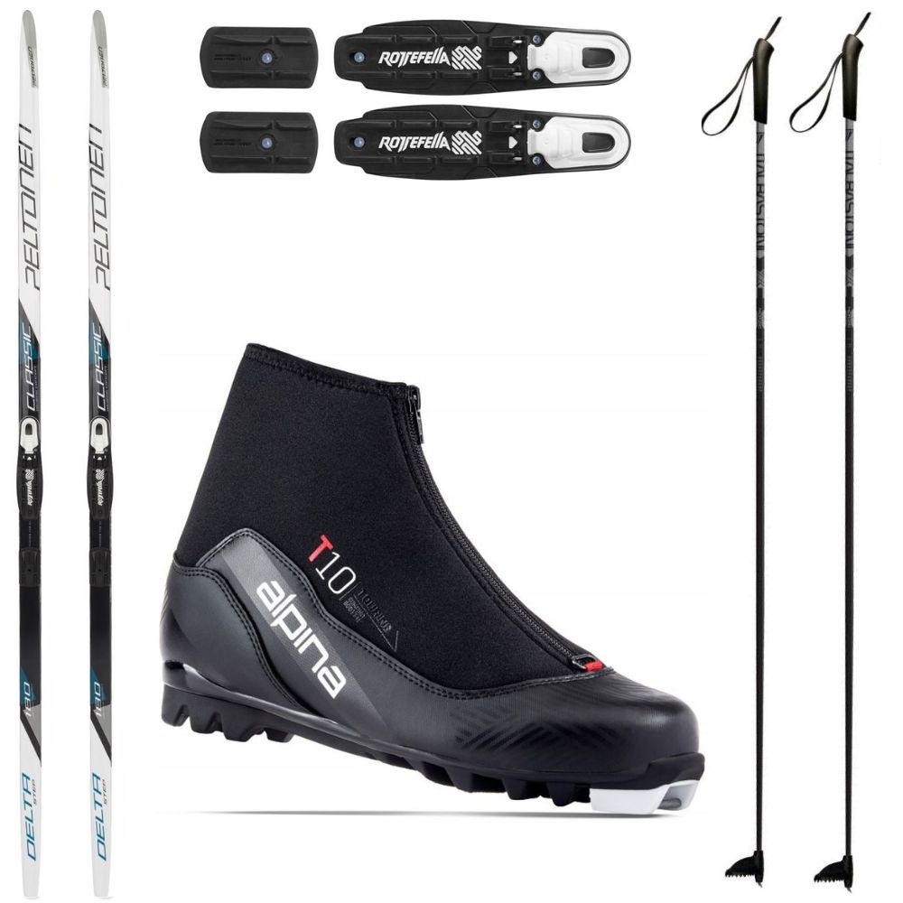 Bežkový set PELTONEN Delta s viazaním + obuv Alpina T10 + palice - Pánske sety - 1