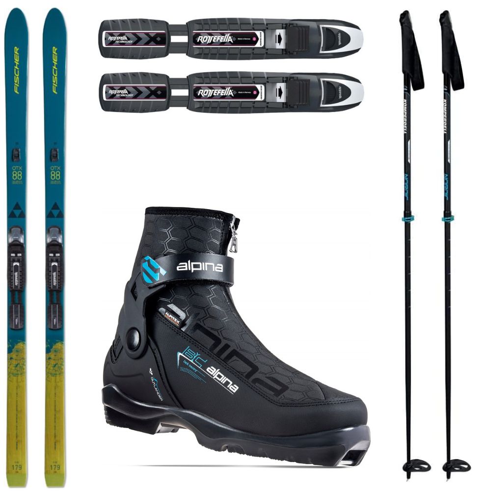 Backcountry set FISCHER Excursion 88 Crown/Skin Xtralite s viazaním + obuv Alpina Outlander Eve + palice - Backcountry sety - 1