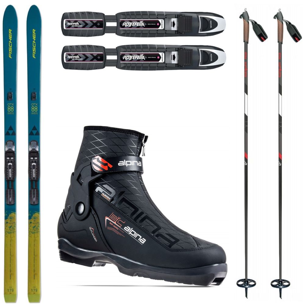 Backcountry set FISCHER Excursion 88 Crown/Skin Xtralite s viazaním + obuv Alpina Outlander + palice - Backcountry sety - 1
