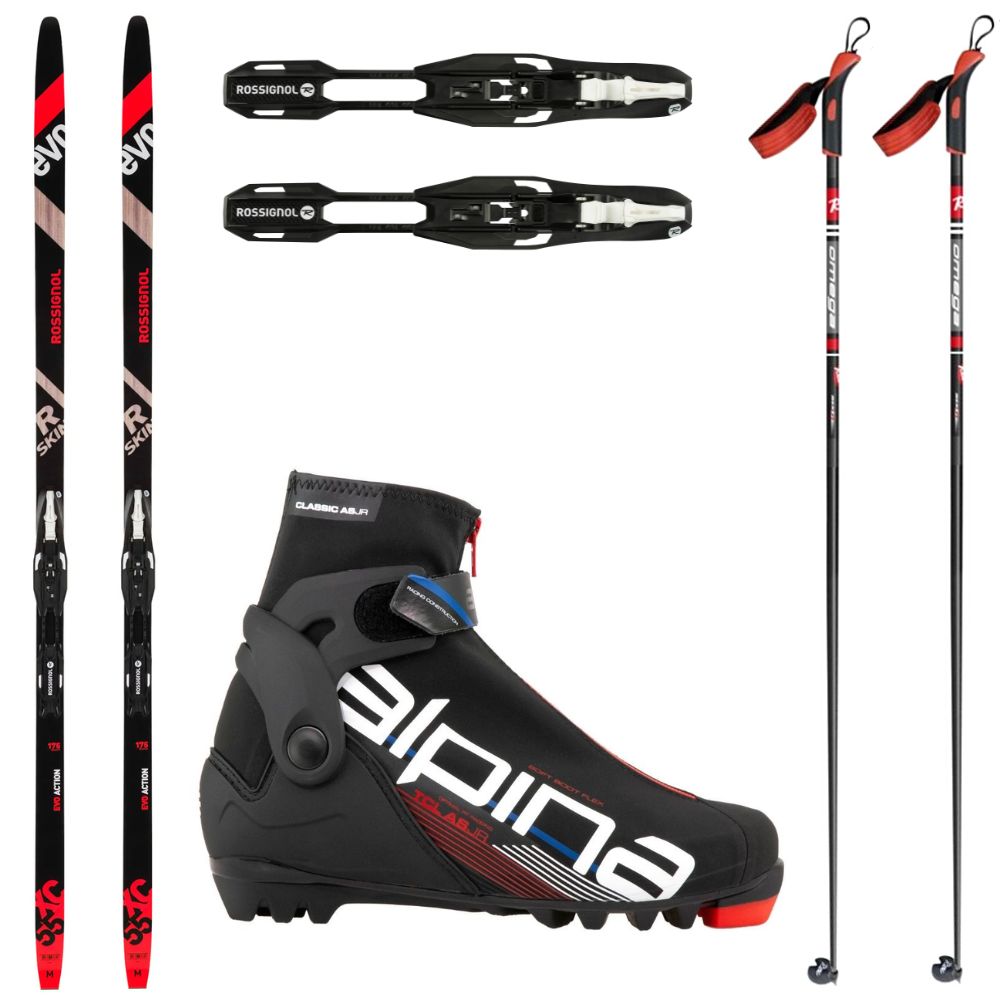 Bežkový set ROSSIGNOL Evo XC 55 R-Skin s viazaním + topánky Alpina T Classic + palice - Pánske sety - 1