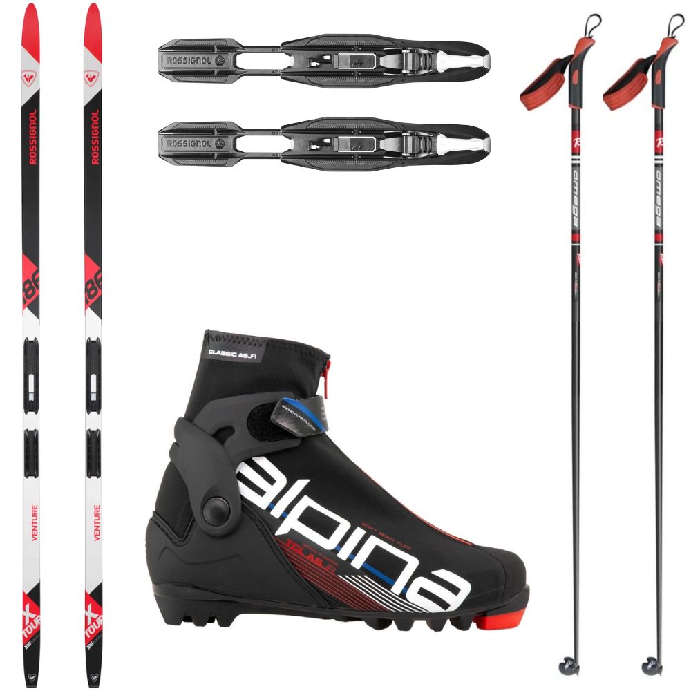 Bežkový set ROSSIGNOL X-Tour Venture Waxless s viazaním + topánky Alpina + palice - Dámske sety - 1