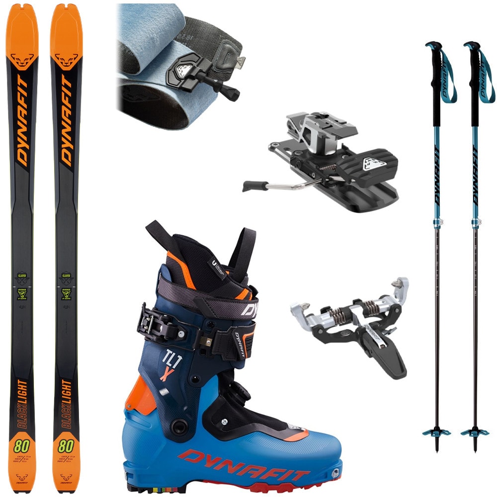 Skialpový set DYNAFIT Blacklight 80 s pásmi + viazanie Dynafit Superlite 150 + lyžiarky Dynafit + palice - Skialp sety -Unisex - 1