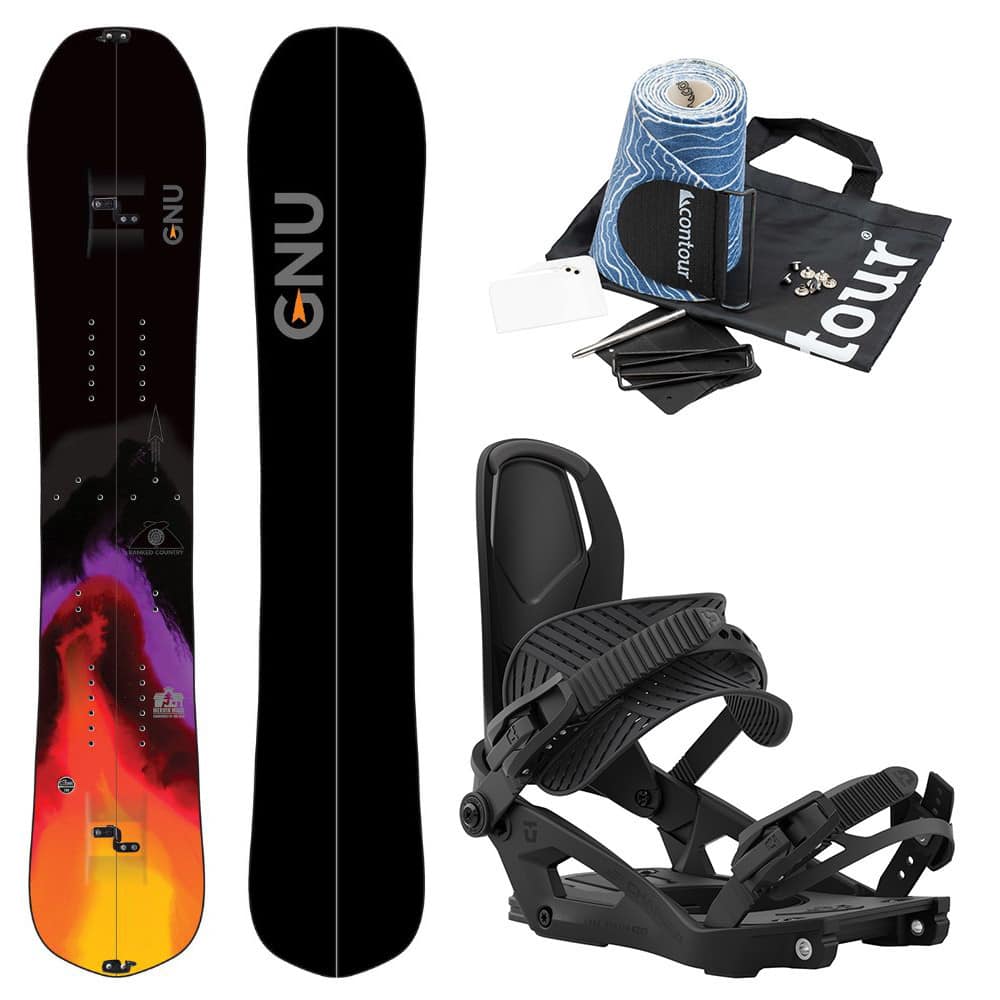 Splitboardový set GNU Banked Country Split so stúpacími pásmi a viazaním UNION - Splitboard sety - 1