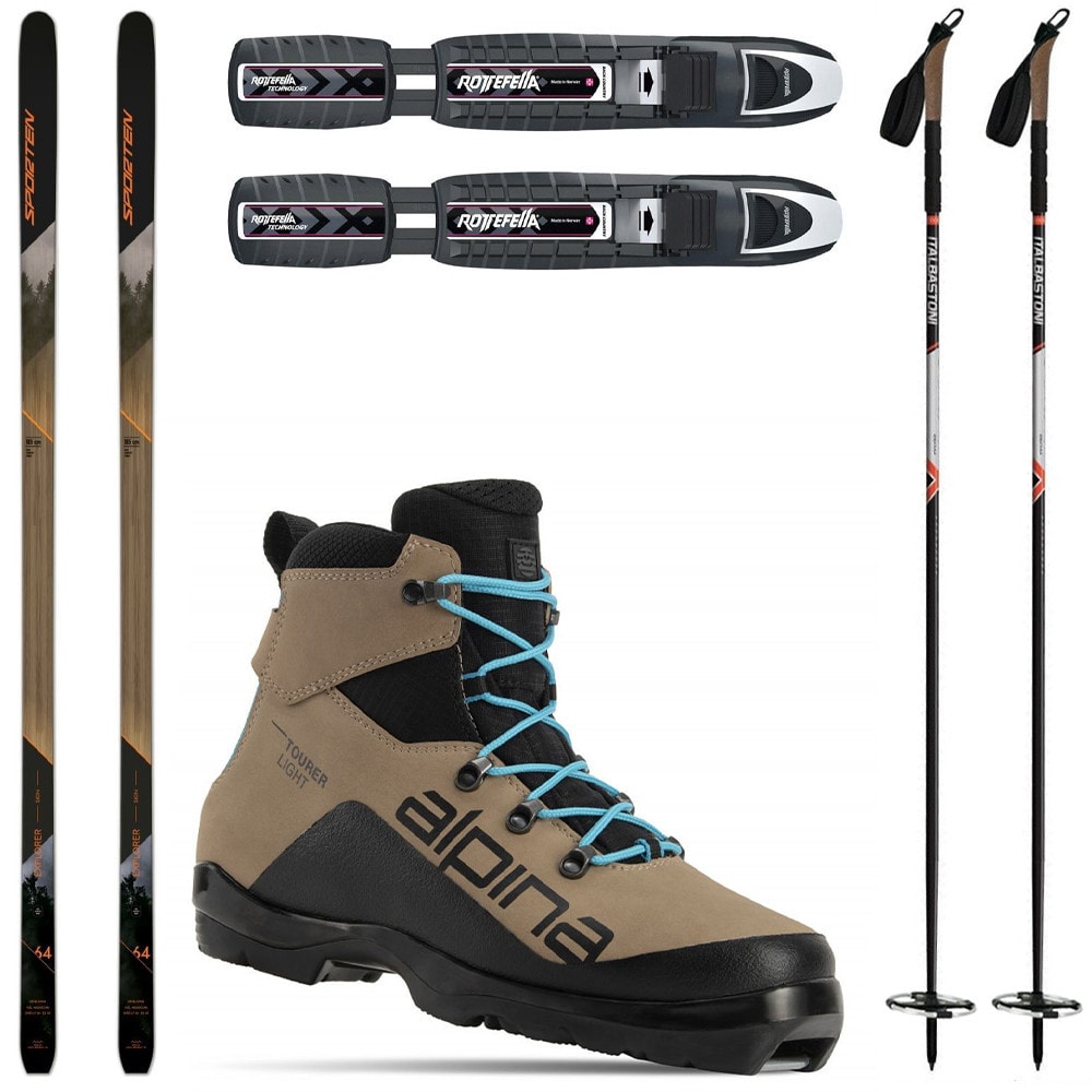 Backcountry set SPORTEN Explorer SKIN so stúpacím pásom + viazanie BC + obuv Alpina Tourer Light + palice - Backcountry sety - 1