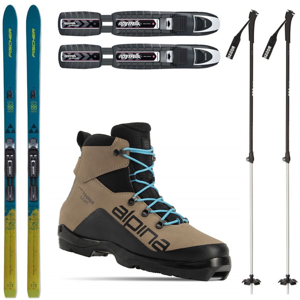 Backcountry set FISCHER Excursion 88 Crown/Skin Xtralite s viazaním + obuv Alpina Tourer Light + palice - Backcountry sety - 1