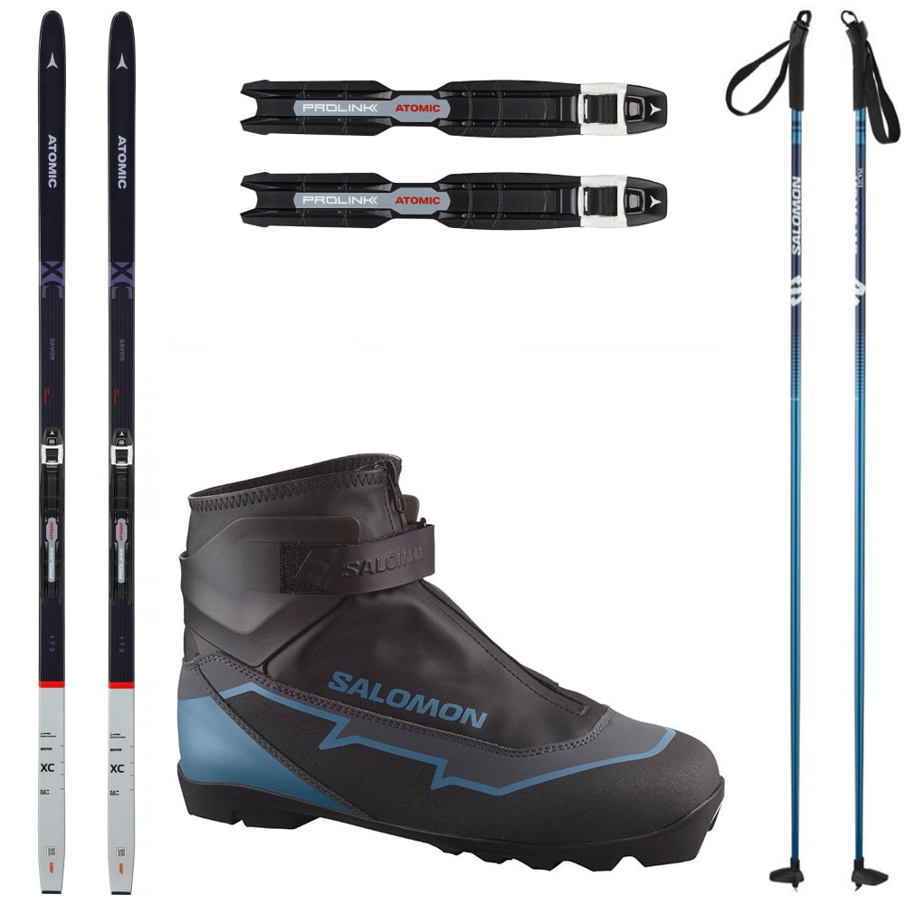 Bežecký set ATOMIC Savor XC Grip s viazaním NNN Automatic + Obuv SALOMON Escape Plus + Palice - Pánske sety - 1