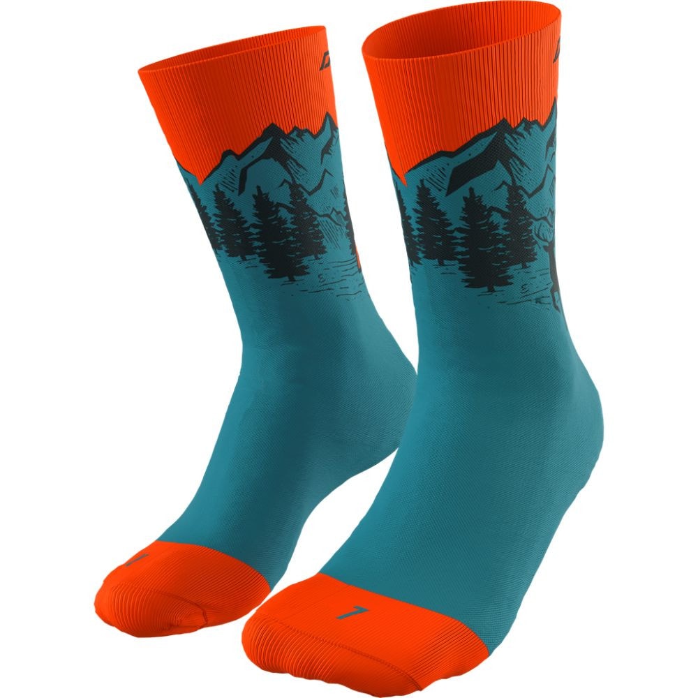 Ponožky DYNAFIT Stay Fast SK Storm Blue/Orange - Ponožky - stredné - 1