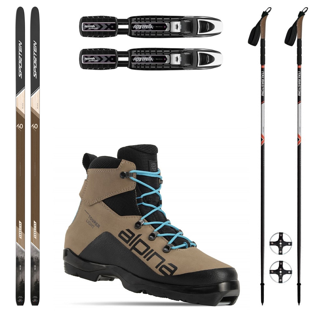 Backcountry set SPORTEN Forester SKIN so stúpacím pásom + viazanie + topánky Alpina Tourer Light + palice - Backcountry sety - 1